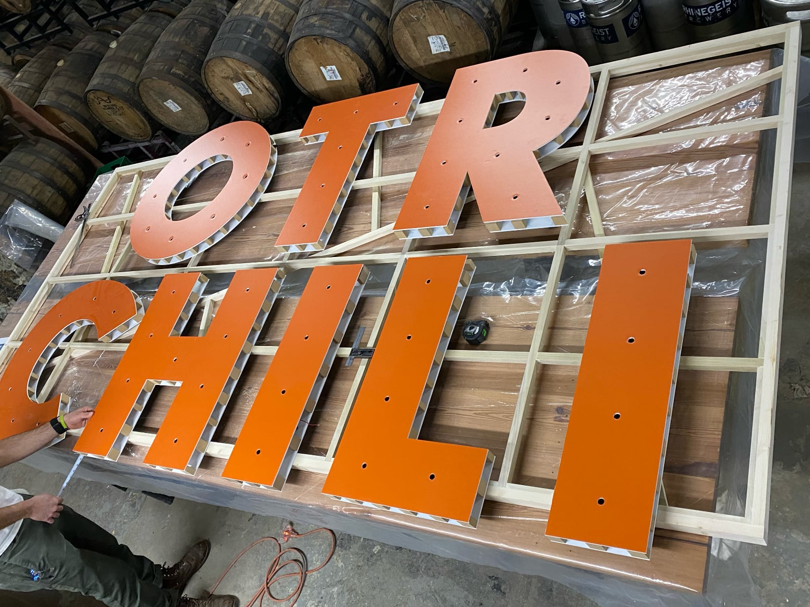 Testing fit and kerning of signage
