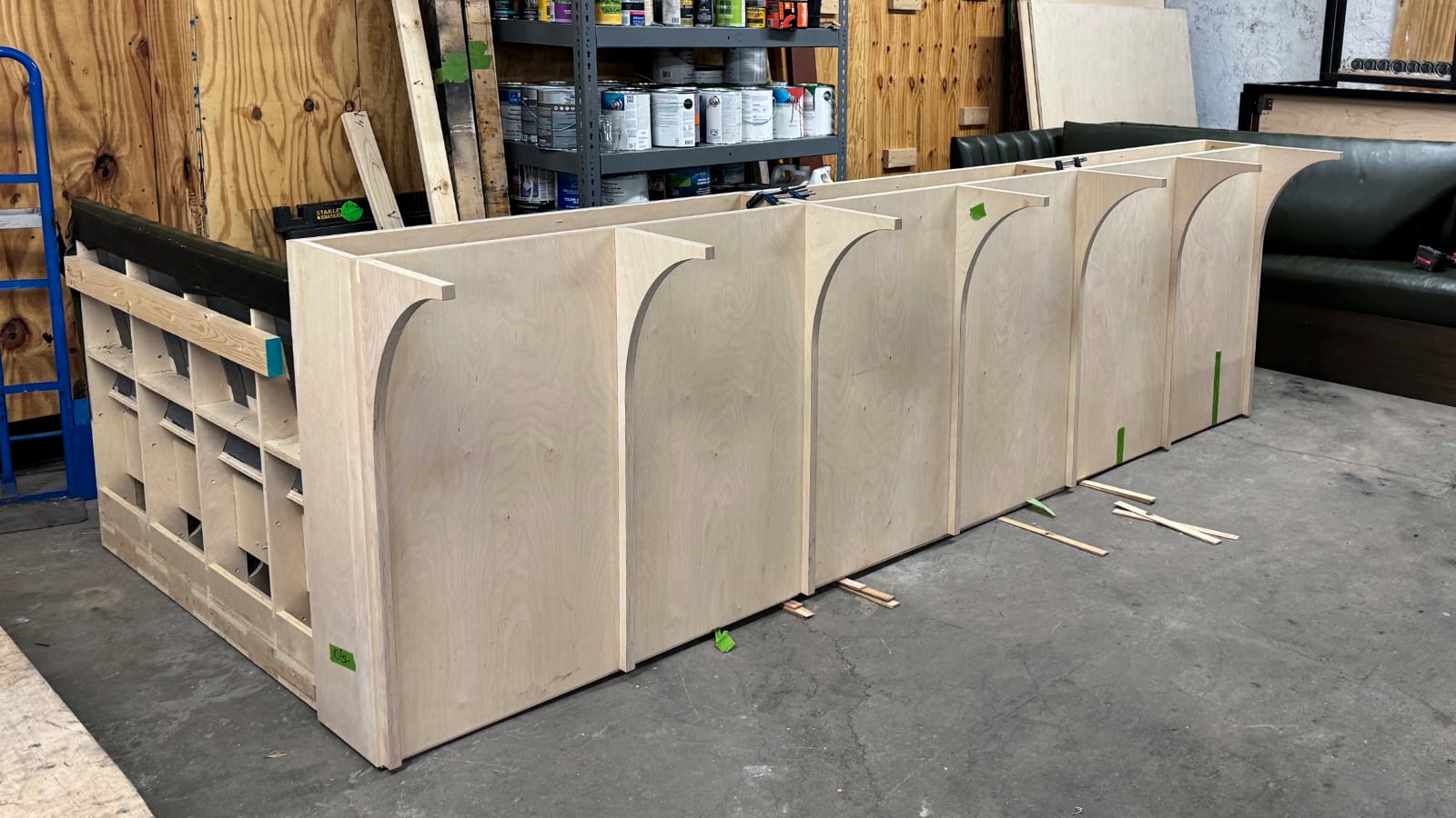Bar sections under construction